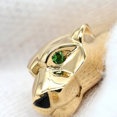 カルティエ Cartier パンテール ドゥ カルティエ イエローゴールド K18PG オニキス ツァボライト #20 ブレスレット バングル 18K 750YG オニキス ツァボライト