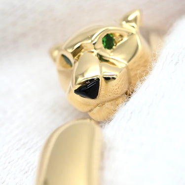 カルティエ Cartier パンテール ドゥ カルティエ イエローゴールド K18PG オニキス ツァボライト #20 ブレスレット バングル 18K 750YG オニキス ツァボライト