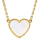 ヴァンクリーフアーペル Van Cleef & Arpels ラッキーアルハンブラ ハート ペンダント パールホワイト×イエローゴールド K18YG マザーオブパール ネックレス 18K 750 YG