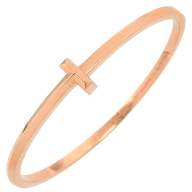 ティファニー Tiffany & Co T ワン ナロー ヒンジ バングル ミディアム ローズゴールド K18PG ブレスレット ピンクゴールド Tiffany&Co. 750 18金