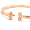 ティファニー Tiffany & Co T ワン ナロー ヒンジ バングル ミディアム ローズゴールド K18PG ブレスレット ピンクゴールド Tiffany&Co. 750 18金