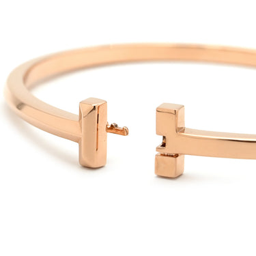 ティファニー Tiffany & Co T ワン ナロー ヒンジ バングル ミディアム ローズゴールド K18PG ブレスレット ピンクゴールド Tiffany&Co. 750 18金