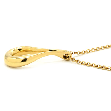 ティファニー Tiffany & Co オープン ティアドロップ イエローゴールド K18YG ネックレス エルサペレッティ Au750 YG