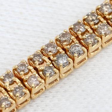 ノンブランド NON BRAND テニスブレスレット 3.0ct ダイヤモンド イエローゴールド K18YG ダイヤモンド ブレスレット Au750 18K 18金 2列