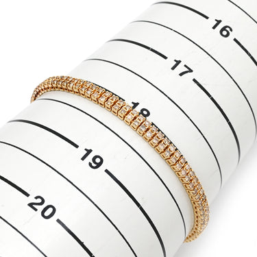ノンブランド NON BRAND テニスブレスレット 3.0ct ダイヤモンド イエローゴールド K18YG ダイヤモンド ブレスレット Au750 18K 18金 2列