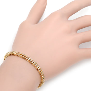 ノンブランド NON BRAND テニスブレスレット 3.0ct ダイヤモンド イエローゴールド K18YG ダイヤモンド ブレスレット Au750 18K 18金 2列