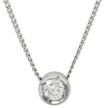 ノンブランド NON BRAND ダイヤモンド 0.25ct ペンダント プラチナシルバー Pt900 ダイヤモンド PT850(チェーン) ネックレス 1粒 1石 ラウンドブリリアントカット