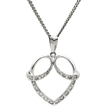 ノンブランド NON BRAND ダイヤモンド 0.27ct ハートデザイン プラチナシルバー Pt900 ダイヤモンド Pt850(チェーン) ネックレス プラチナ Pt900 ラウンドブリリアントカット スウィング