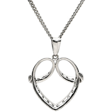ノンブランド NON BRAND ダイヤモンド 0.27ct ハートデザイン プラチナシルバー Pt900 ダイヤモンド Pt850(チェーン) ネックレス プラチナ Pt900 ラウンドブリリアントカット スウィング