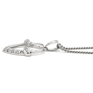 ノンブランド NON BRAND ダイヤモンド 0.27ct ハートデザイン プラチナシルバー Pt900 ダイヤモンド Pt850(チェーン) ネックレス プラチナ Pt900 ラウンドブリリアントカット スウィング