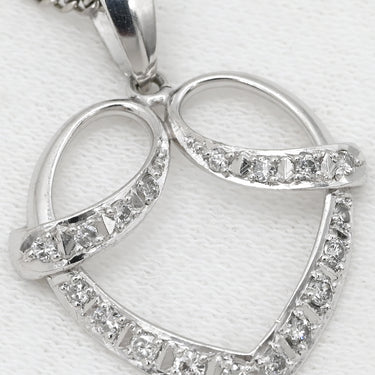 ノンブランド NON BRAND ダイヤモンド 0.27ct ハートデザイン プラチナシルバー Pt900 ダイヤモンド Pt850(チェーン) ネックレス プラチナ Pt900 ラウンドブリリアントカット スウィング