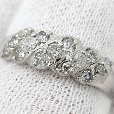 ノンブランド NON BRAND ダイヤモンド 0.50ct プラチナシルバー Pt900 ダイヤモンド リング 指輪 プラチナ900 パヴェ 一文字 13号