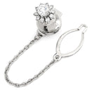 ノンブランド NON BRAND ダイヤモンド 0.37ct タイタック プラチナシルバー Pt900 ダイヤモンド タイピン タックピン ピンブローチ プラチナ フラワーモチーフ Pm900
