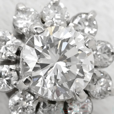 ノンブランド NON BRAND ダイヤモンド 0.37ct タイタック プラチナシルバー Pt900 ダイヤモンド タイピン タックピン ピンブローチ プラチナ フラワーモチーフ Pm900