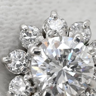 ノンブランド NON BRAND ダイヤモンド 0.37ct タイタック プラチナシルバー Pt900 ダイヤモンド タイピン タックピン ピンブローチ プラチナ フラワーモチーフ Pm900