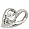 ノンブランド NON BRAND ハートモチーフ ダイヤモンド 0.15ct プラチナシルバー Pt900 ダイヤモンド ペンダントトップ 1P 1粒 1石 ネックレストップ プラチナ900