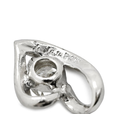 ノンブランド NON BRAND ハートモチーフ ダイヤモンド 0.15ct プラチナシルバー Pt900 ダイヤモンド ペンダントトップ 1P 1粒 1石 ネックレストップ プラチナ900