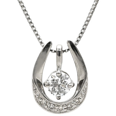 ノンブランド NON BRAND ダイヤモンド 0.186ct プラチナシルバー Pt900 ダイヤモンド Pt850(チェーン) ネックレス プラチナ Pt900 ラウンドブリリアントカット スウィング D/SI-2