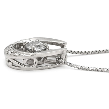 ノンブランド NON BRAND ダイヤモンド 0.186ct プラチナシルバー Pt900 ダイヤモンド Pt850(チェーン) ネックレス プラチナ Pt900 ラウンドブリリアントカット スウィング D/SI-2