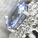 ノンブランド NON BRAND サファイア 3.27ct ダイヤモンド ライトブルー×プラチナシルバー Pt900 サファイア ダイヤモンド リング 指輪 青 プラチナ Pt900 オーバルカット 大粒 ヘイローデザイン 16号