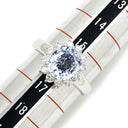 ノンブランド NON BRAND サファイア 3.27ct ダイヤモンド ライトブルー×プラチナシルバー Pt900 サファイア ダイヤモンド リング 指輪 青 プラチナ Pt900 オーバルカット 大粒 ヘイローデザイン 16号