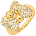 ノンブランド NON BRAND ダイヤモンド 0.58ct リボンモチーフ イエローゴールド K18YG ダイヤモンド リング 指輪 18K 750 YG 蝶 デザインリング 11.5号
