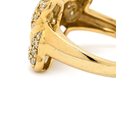 ノンブランド NON BRAND ダイヤモンド 0.58ct リボンモチーフ イエローゴールド K18YG ダイヤモンド リング 指輪 18K 750 YG 蝶 デザインリング 11.5号