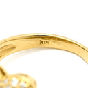 ノンブランド NON BRAND ダイヤモンド 0.58ct リボンモチーフ イエローゴールド K18YG ダイヤモンド リング 指輪 18K 750 YG 蝶 デザインリング 11.5号