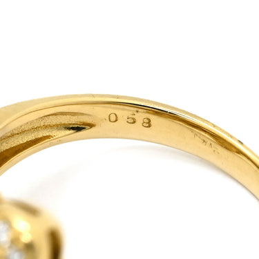 ノンブランド NON BRAND ダイヤモンド 0.58ct リボンモチーフ イエローゴールド K18YG ダイヤモンド リング 指輪 18K 750 YG 蝶 デザインリング 11.5号