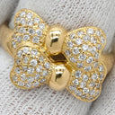 ノンブランド NON BRAND ダイヤモンド 0.58ct リボンモチーフ イエローゴールド K18YG ダイヤモンド リング 指輪 18K 750 YG 蝶 デザインリング 11.5号