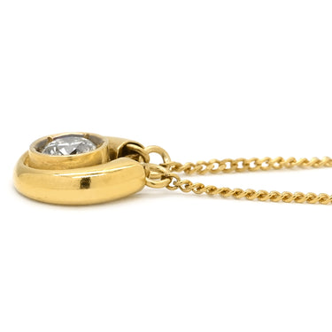 ノンブランド NON BRAND ダイヤモンド 0.306ct イエローゴールド K18YG ダイヤモンド ネックレス Au750 18K 18金 1P 1石 1粒