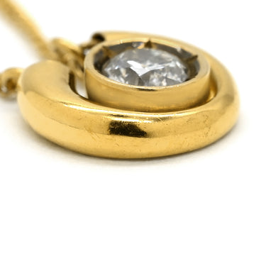 ノンブランド NON BRAND ダイヤモンド 0.306ct イエローゴールド K18YG ダイヤモンド ネックレス Au750 18K 18金 1P 1石 1粒
