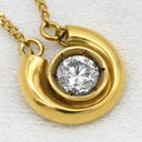 ノンブランド NON BRAND ダイヤモンド 0.306ct イエローゴールド K18YG ダイヤモンド ネックレス Au750 18K 18金 1P 1石 1粒