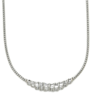 ノンブランド NON BRAND ダイヤモンド 1.00ct デザイン プラチナシルバー Pt900 ダイヤモンド Pt850(チェーン) ネックレス プラチナ Pt900 バゲットカット