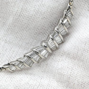 ノンブランド NON BRAND ダイヤモンド 1.00ct デザイン プラチナシルバー Pt900 ダイヤモンド Pt850(チェーン) ネックレス プラチナ Pt900 バゲットカット
