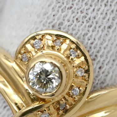 ノンブランド NON BRAND ダイヤモンド 0.12ct デザインリング イエローゴールド K18YG ダイヤモンド リング 指輪 18K 750 YG 12号