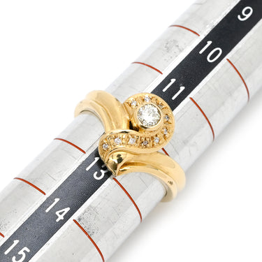 ノンブランド NON BRAND ダイヤモンド 0.12ct デザインリング イエローゴールド K18YG ダイヤモンド リング 指輪 18K 750 YG 12号