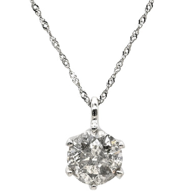 ノンブランド NON BRAND ダイヤモンド 1.00ct ペンダント プラチナシルバー Pt900 ダイヤモンド PT850(チェーン) ネックレス 1石 1粒 ラウンドブリリアントカット プラチナ