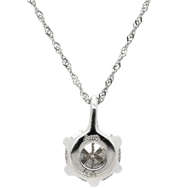 ノンブランド NON BRAND ダイヤモンド 1.00ct ペンダント プラチナシルバー Pt900 ダイヤモンド PT850(チェーン) ネックレス 1石 1粒 ラウンドブリリアントカット プラチナ