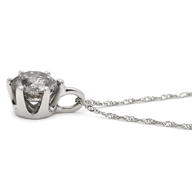 ノンブランド NON BRAND ダイヤモンド 1.00ct ペンダント プラチナシルバー Pt900 ダイヤモンド PT850(チェーン) ネックレス 1石 1粒 ラウンドブリリアントカット プラチナ