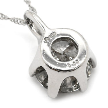 ノンブランド NON BRAND ダイヤモンド 1.00ct ペンダント プラチナシルバー Pt900 ダイヤモンド PT850(チェーン) ネックレス 1石 1粒 ラウンドブリリアントカット プラチナ