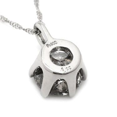 ノンブランド NON BRAND ダイヤモンド 1.00ct ペンダント プラチナシルバー Pt900 ダイヤモンド PT850(チェーン) ネックレス 1石 1粒 ラウンドブリリアントカット プラチナ