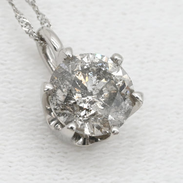 ノンブランド NON BRAND ダイヤモンド 1.00ct ペンダント プラチナシルバー Pt900 ダイヤモンド PT850(チェーン) ネックレス 1石 1粒 ラウンドブリリアントカット プラチナ