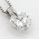 ノンブランド NON BRAND ソリティア ダイヤモンド プラチナシルバー Pt900 ダイヤモンド Pt850(チェーン) ネックレス Pt900 プラチナ 1P 1石 1粒 大粒 一点留め ラウンド ベネチアンチェーン