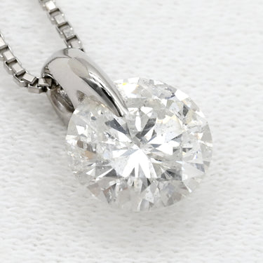 ノンブランド NON BRAND ソリティア ダイヤモンド プラチナシルバー Pt900 ダイヤモンド Pt850(チェーン) ネックレス Pt900 プラチナ 1P 1石 1粒 大粒 一点留め ラウンド ベネチアンチェーン