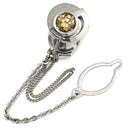 ノンブランド NON BRAND ダイヤ0.53ct タイタック プラチナシルバー Pt900 ダイヤモンド タイピン タックピン ピンブローチ ブラウンダイヤ プラチナ