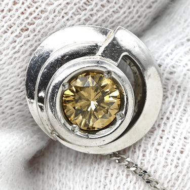 ノンブランド NON BRAND ダイヤ0.53ct タイタック プラチナシルバー Pt900 ダイヤモンド タイピン タックピン ピンブローチ ブラウンダイヤ プラチナ
