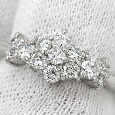 ノンブランド NON BRAND ダイヤモンド 0.51ct カーブリング プラチナシルバー Pt900 ダイヤモンド リング 指輪 プラチナ900 パヴェ ツイスト 8号