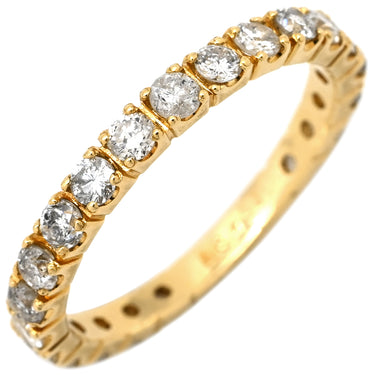 ノンブランド NON BRAND ダイヤモンド 1.00ct エタニティ 一文字 イエローゴールド K18YG ダイヤモンド リング 指輪 フルダイヤ 18K 750 YG 14.5号