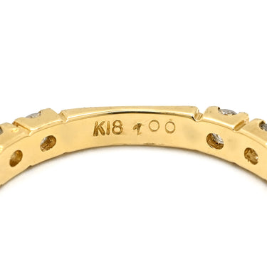 ノンブランド NON BRAND ダイヤモンド 1.00ct エタニティ 一文字 イエローゴールド K18YG ダイヤモンド リング 指輪 フルダイヤ 18K 750 YG 14.5号